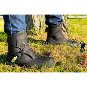 High Performance Leather Adventure Boot Waterproof membrane with a buckle and Velcro strap