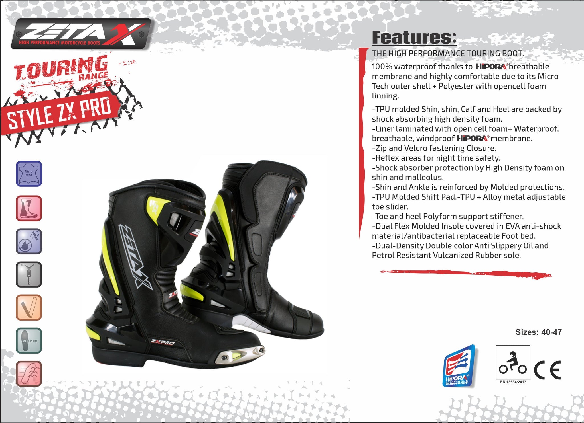 High Performance Micro Fiber CE Certified Sport Boot With Metal 